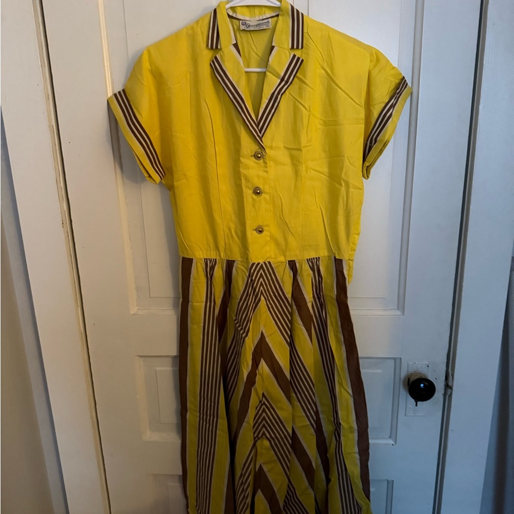 Vintage Yellow and Purple Dress